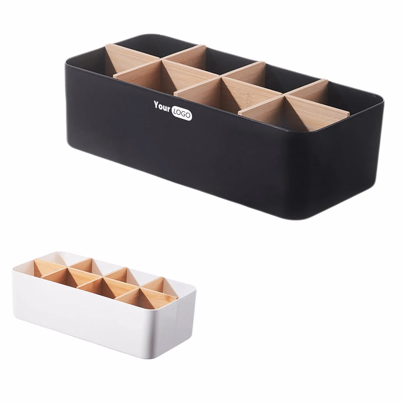 Plastic Rectangular 8-Compartment Tabletop Storage Box