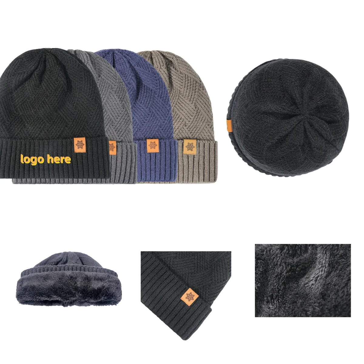 Men's Fleece-Lined Thick Knit Hat 1