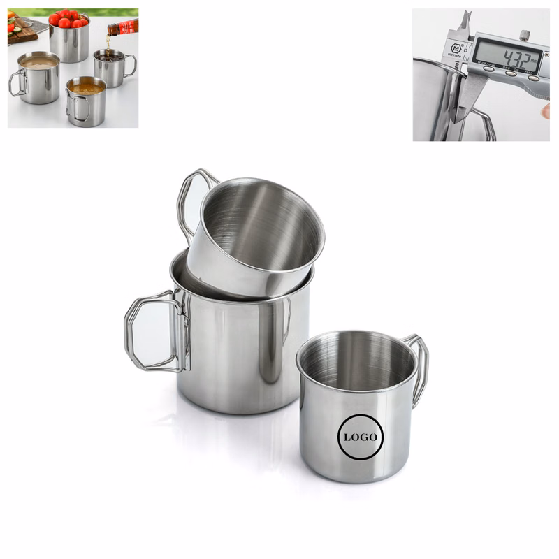 MOQ 100pcs 12oz Stainless Steel Folding Water Cup