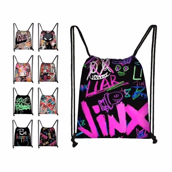 Custom Full Color Polyester Drawstring Bag — Sports, Travel & Event Giveaway