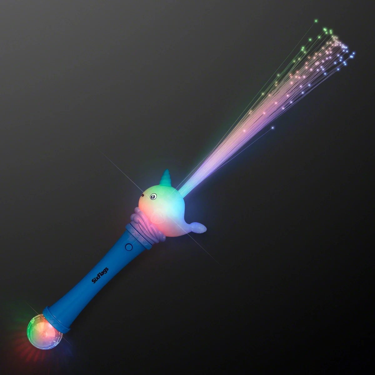 Fiber Optic Cute Narwhal Blinky Toy Wand, promotional toy with logo imprint 1