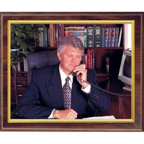 Simulated Plaque With Gold Slide-In Frame For Photo/Certificate 1