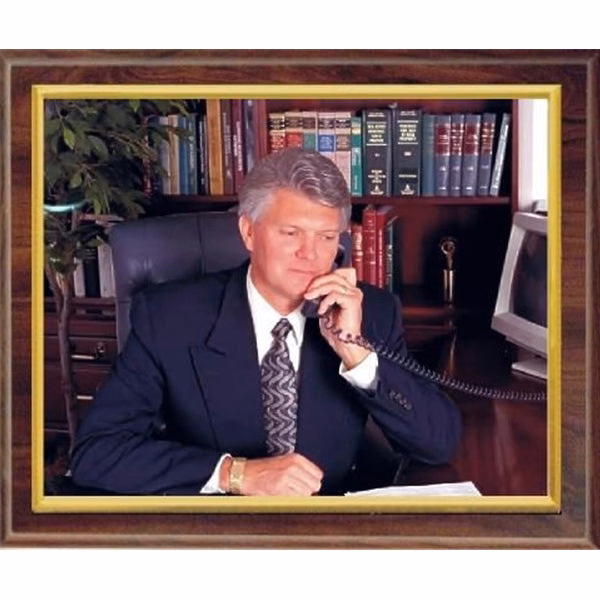 Simulated Plaque With Gold Slide-In Frame For Photo/Certificate