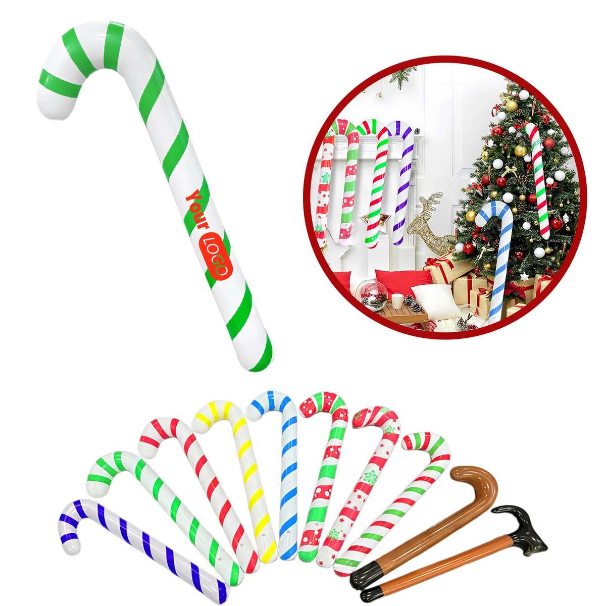 Christmas Candy Cane Shaped Inflatable Decoration 1