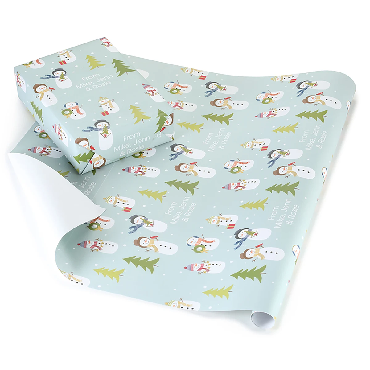 Frosty Friends Personalized Wrapping Paper Roll 1