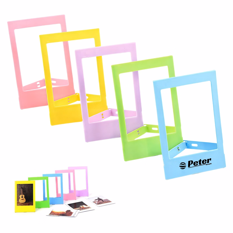 5 Pack Color Mini Instant Plastic Photo Frames W/ Stand
