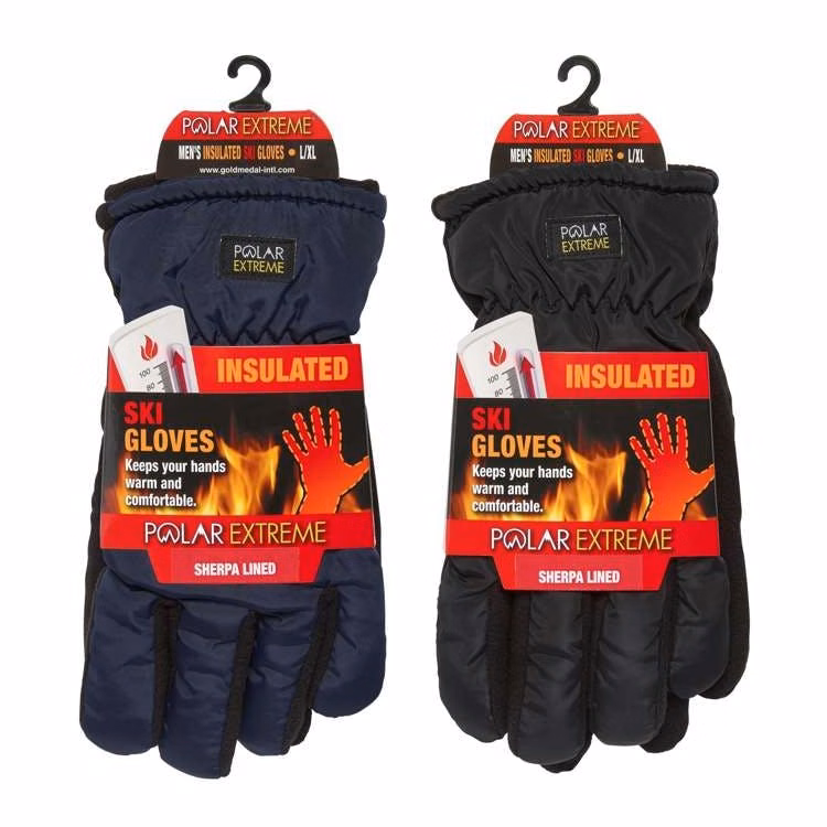 Men's Sherpa Lined Polar Fleece Ski Gloves Assorted