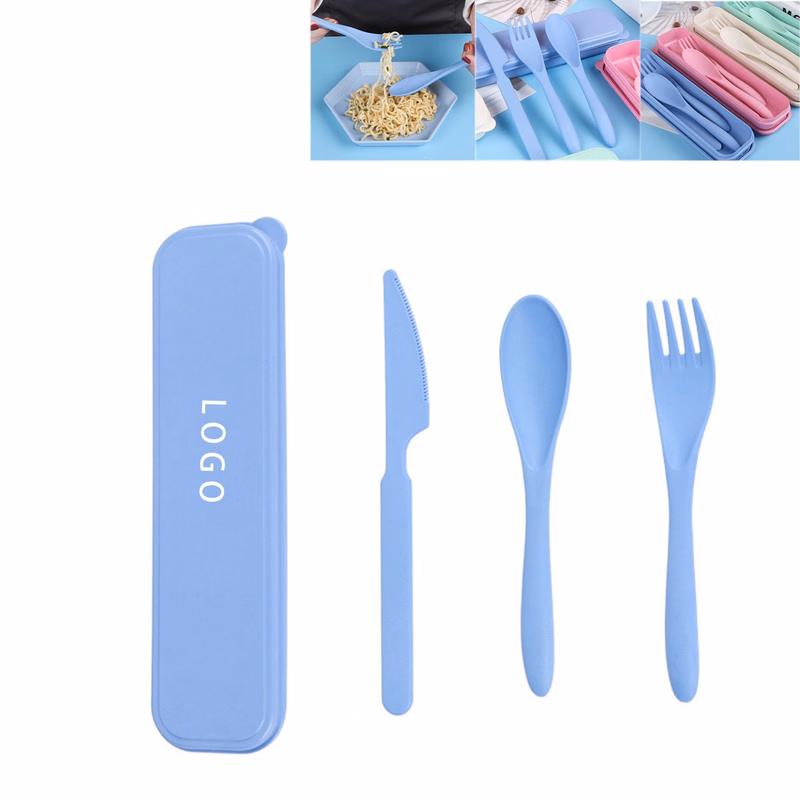 Portable Wheat Straw Cutlery Set Knife Spoon Fork