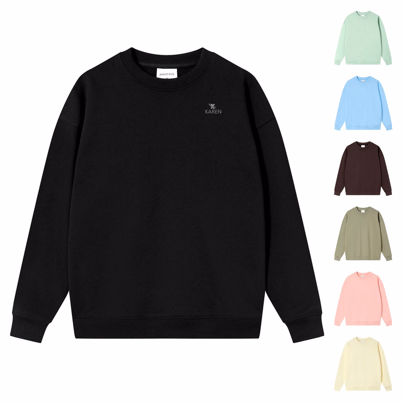 Unisex Cotton Crewneck Pullover Long Sleeve Sweatshirt