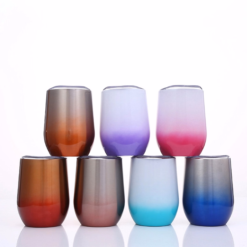 12 Oz. Stainless Steel Gradient Color Wine Tumbler