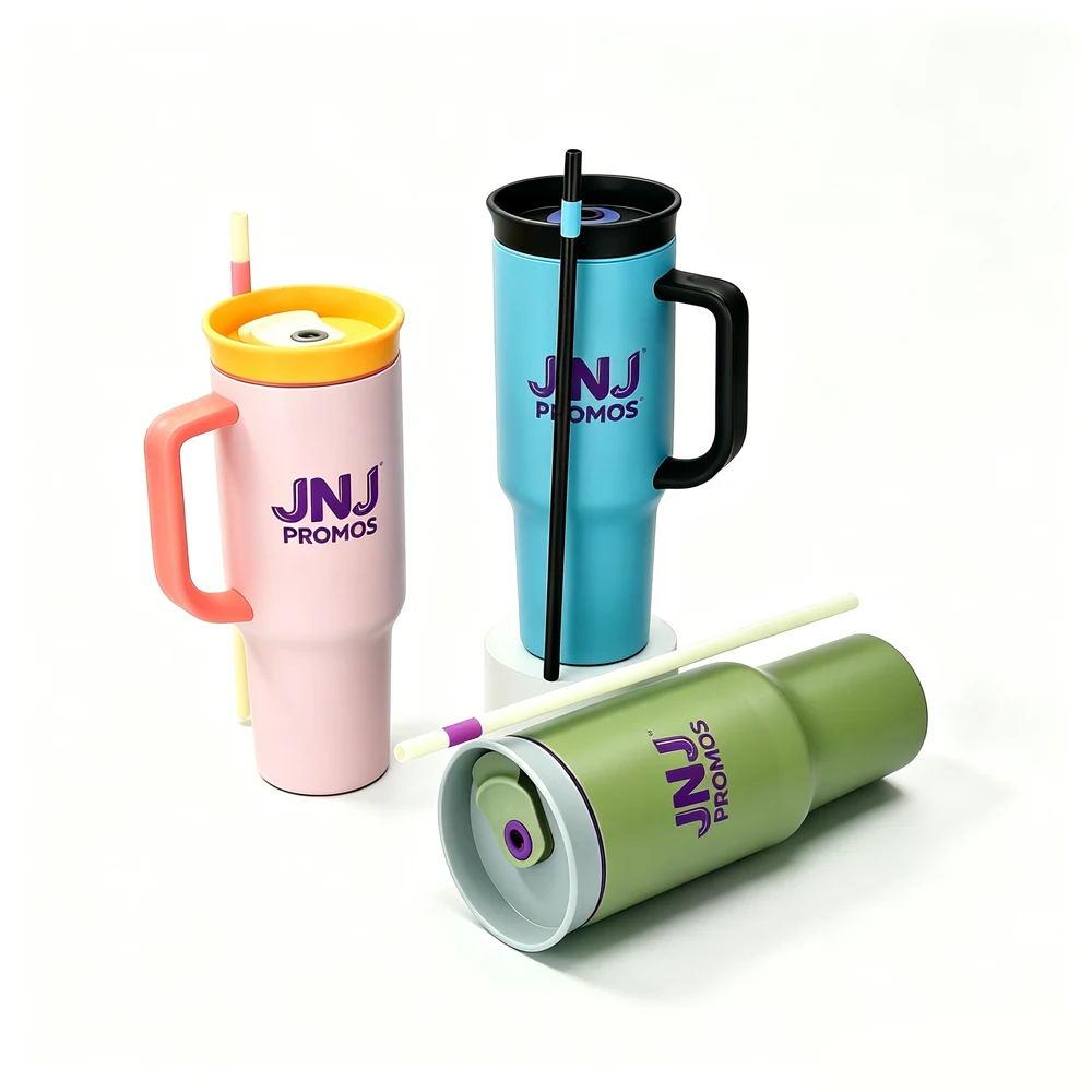 40oz Insulated Tumbler W/ Handle & Straw 1