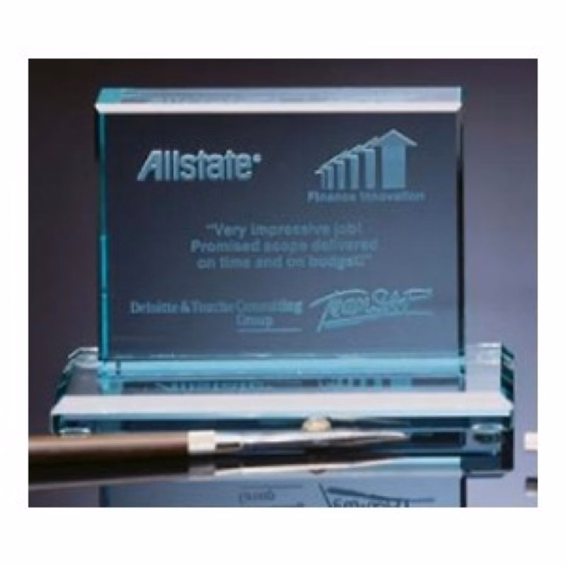 5" Jade Crystal Desktop Award