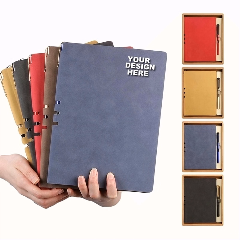 Leather Cover Notebook And Pen Gift Set