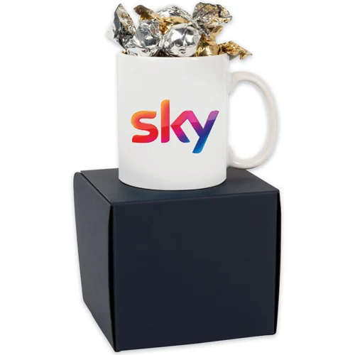 Premium Mug Gift Box with Twist Wrapped Truffles 1