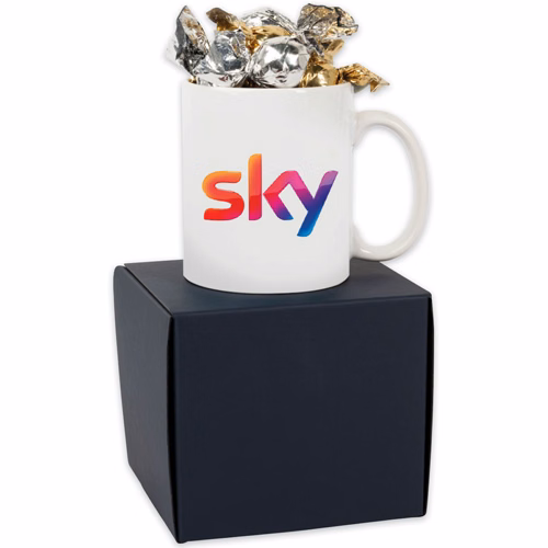 Premium Mug Gift Box with Twist Wrapped Truffles