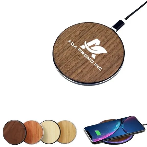 Bamboo Wooden Fast Wireless Charger 15W QI Charging Pad 1