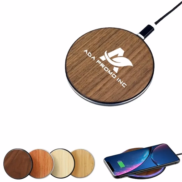 Bamboo Wooden Fast Wireless Charger 15W QI Charging Pad