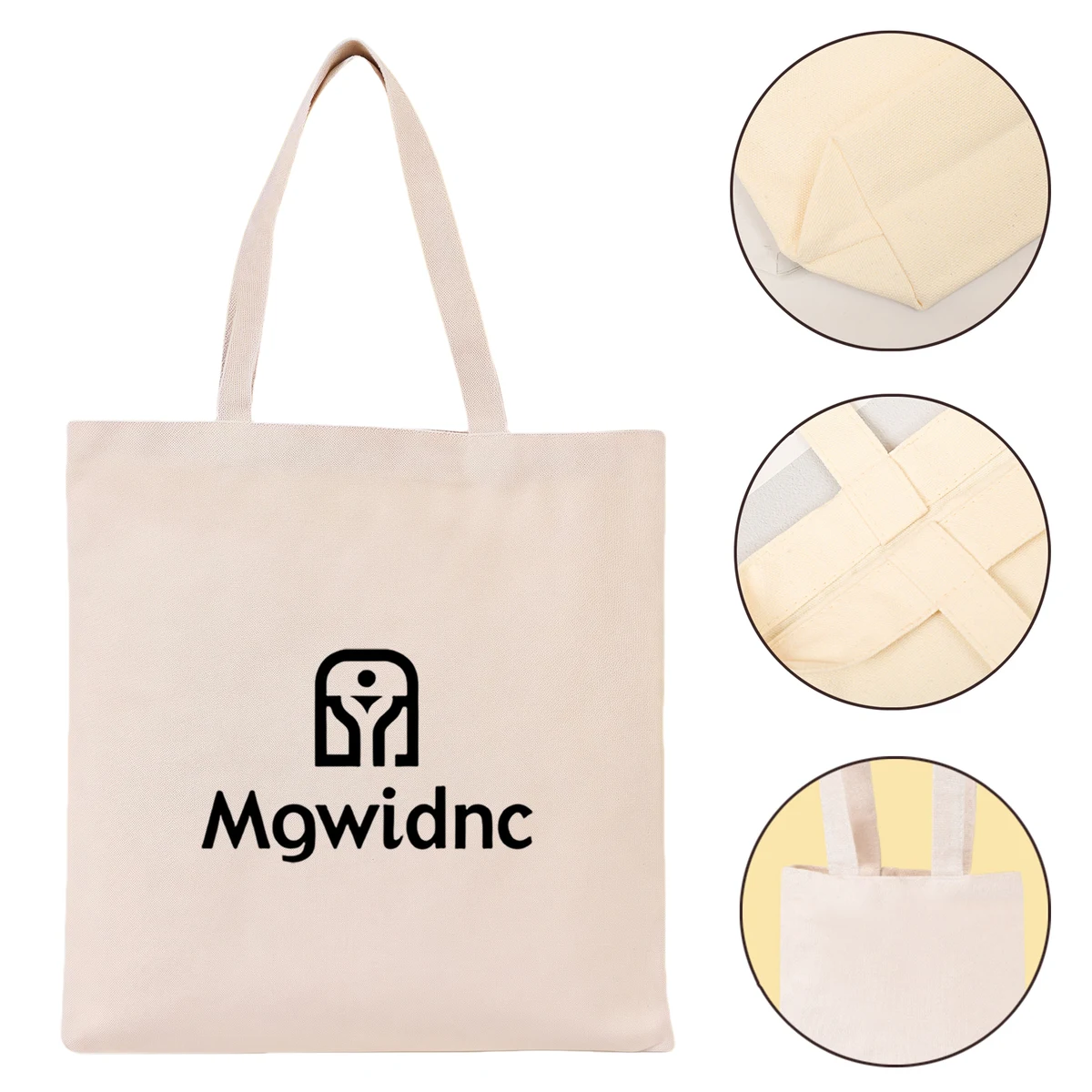 Eco-Friendly Reusable Canvas Tote Bag, Large 16cmx18cm Cotton Shopping Bag, custom tote bag with logo imprint 1