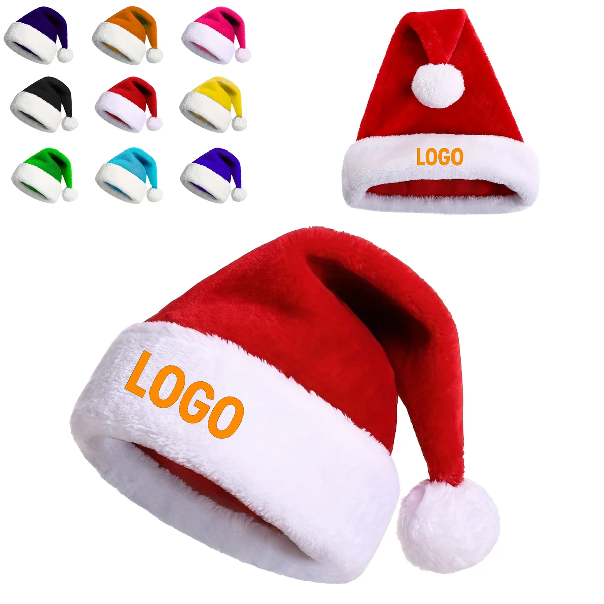 Short Plush Christmas Santa Hat For Holiday Events And Giveaways 1