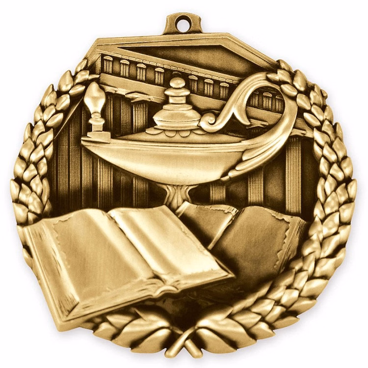 Book & Lamp Stadium Medallion (2-1/2")