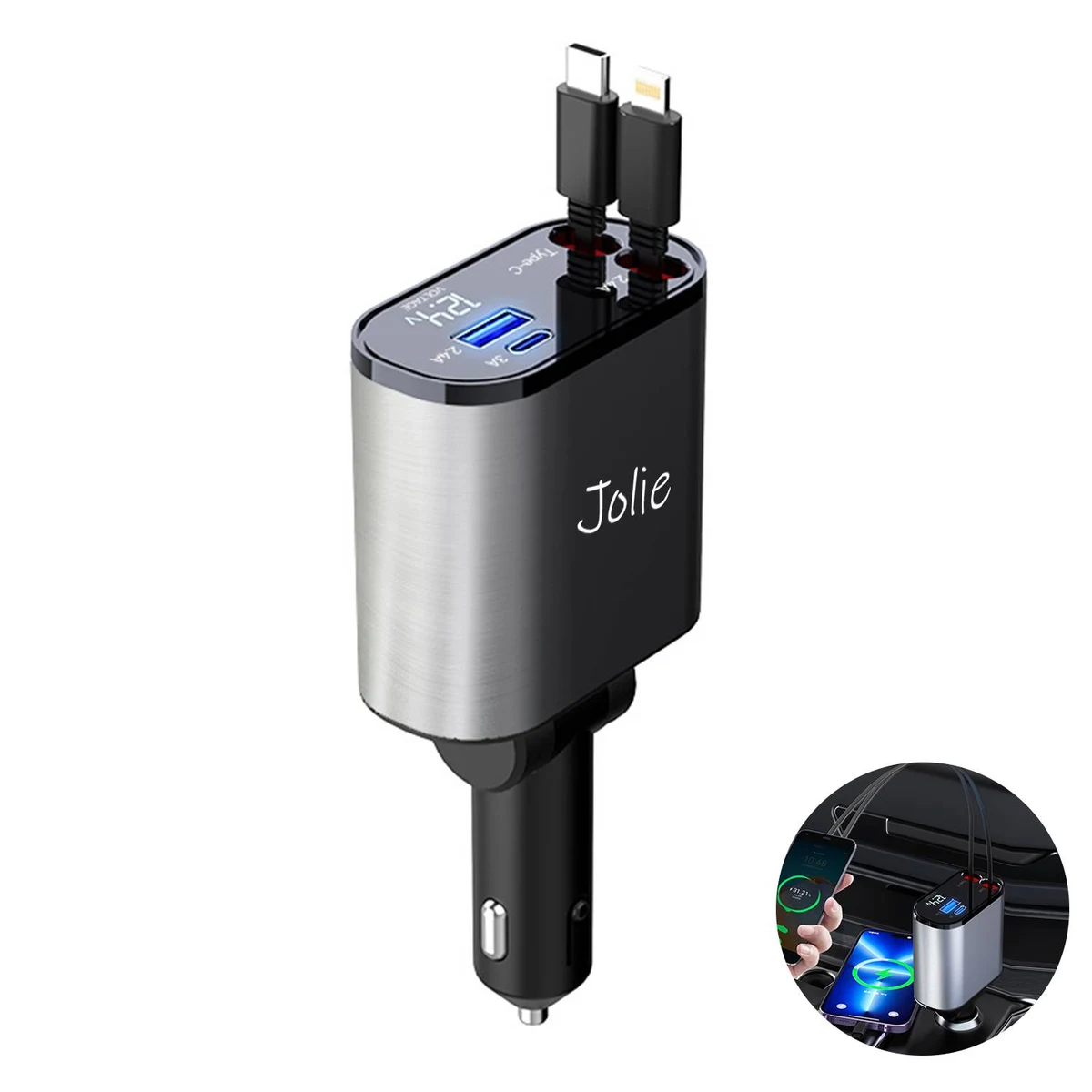 Retractable Car USB Charger 1
