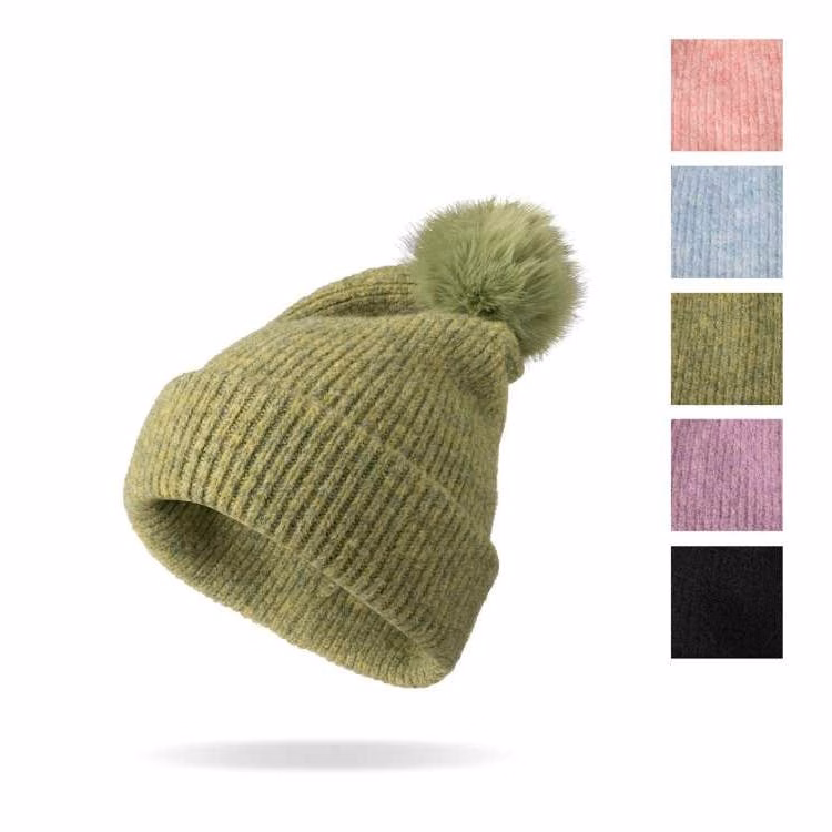 Powder Knit Ultra Soft Pom Hats Assorted Colors