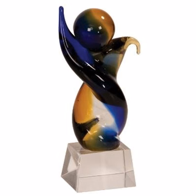 7-3/4" Twisted Body Art Glass