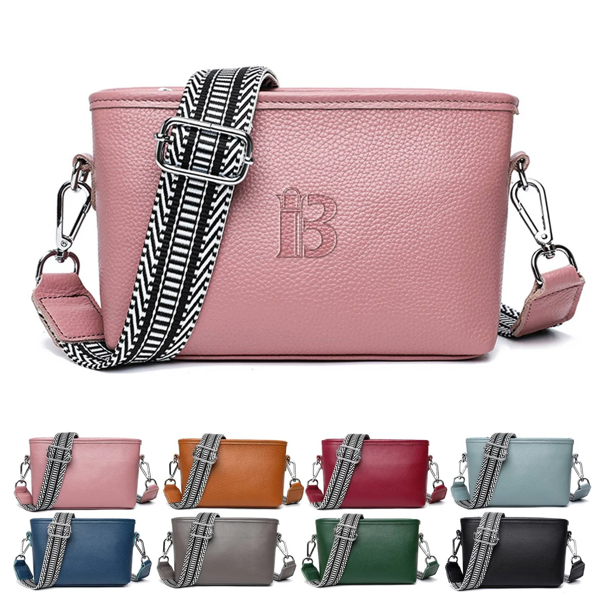 Genuine Leather Messenger Crossbody Bag 1