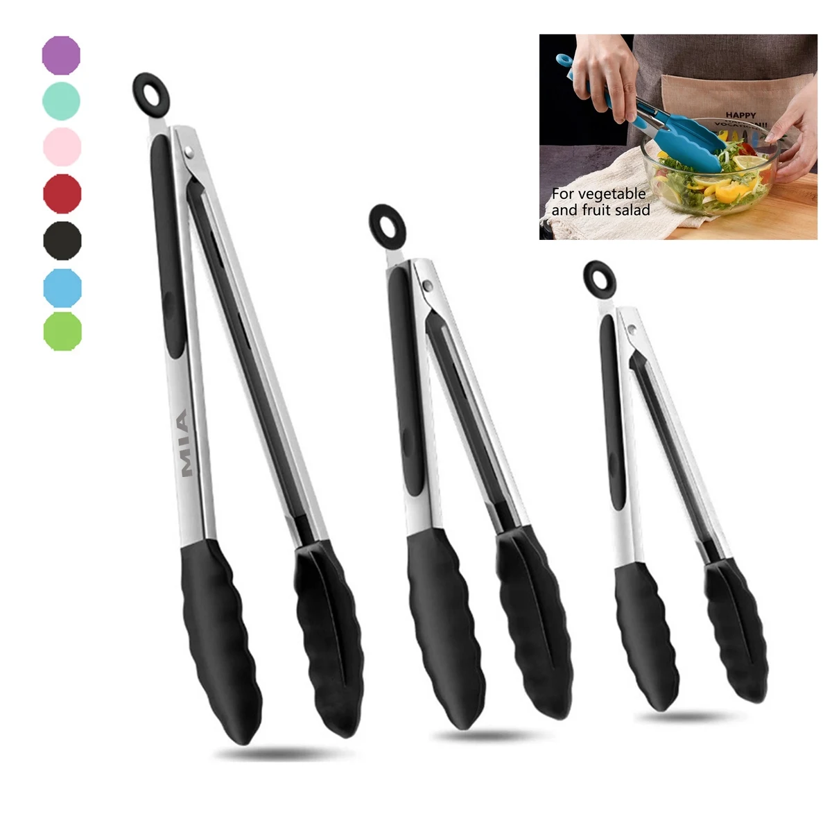 Stainless Steel Locking Kitchen Tongs 1