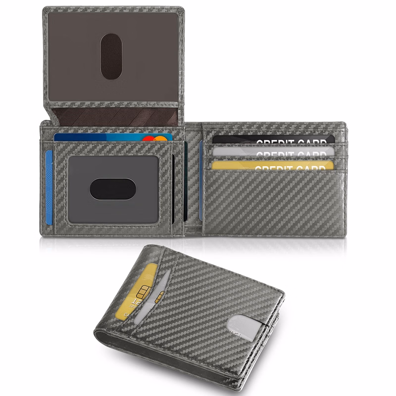 Men's Slim RFID Leather Wallet with 2 ID Windows