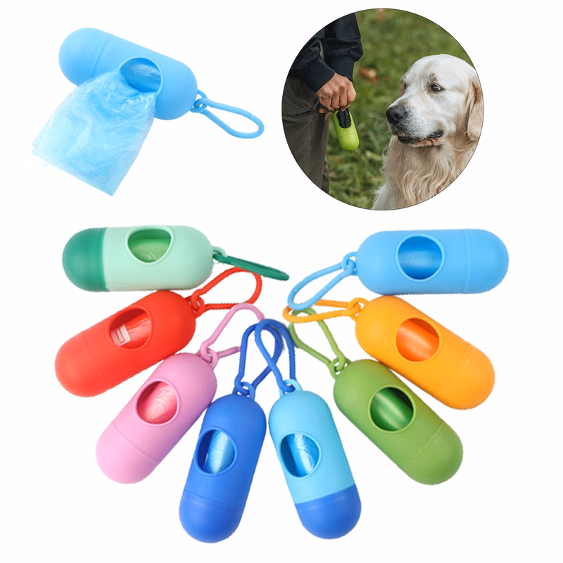 Dog Poop Bags with Dispenser and Leash Clip