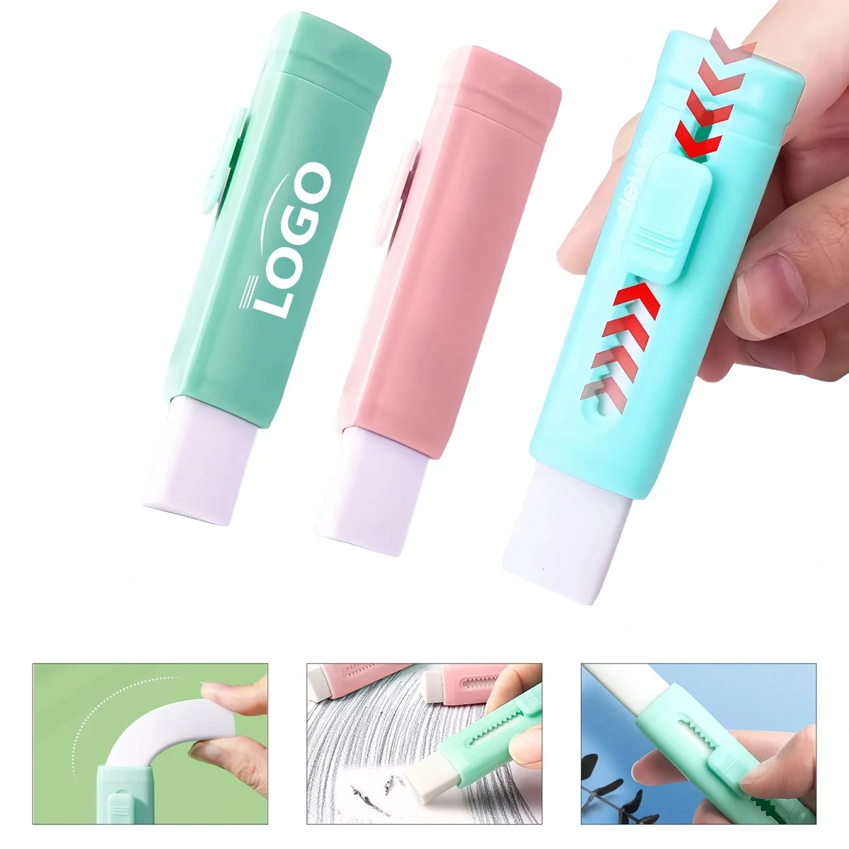 Slide Mechanism ABS Eraser Holder With Refill Protection 1