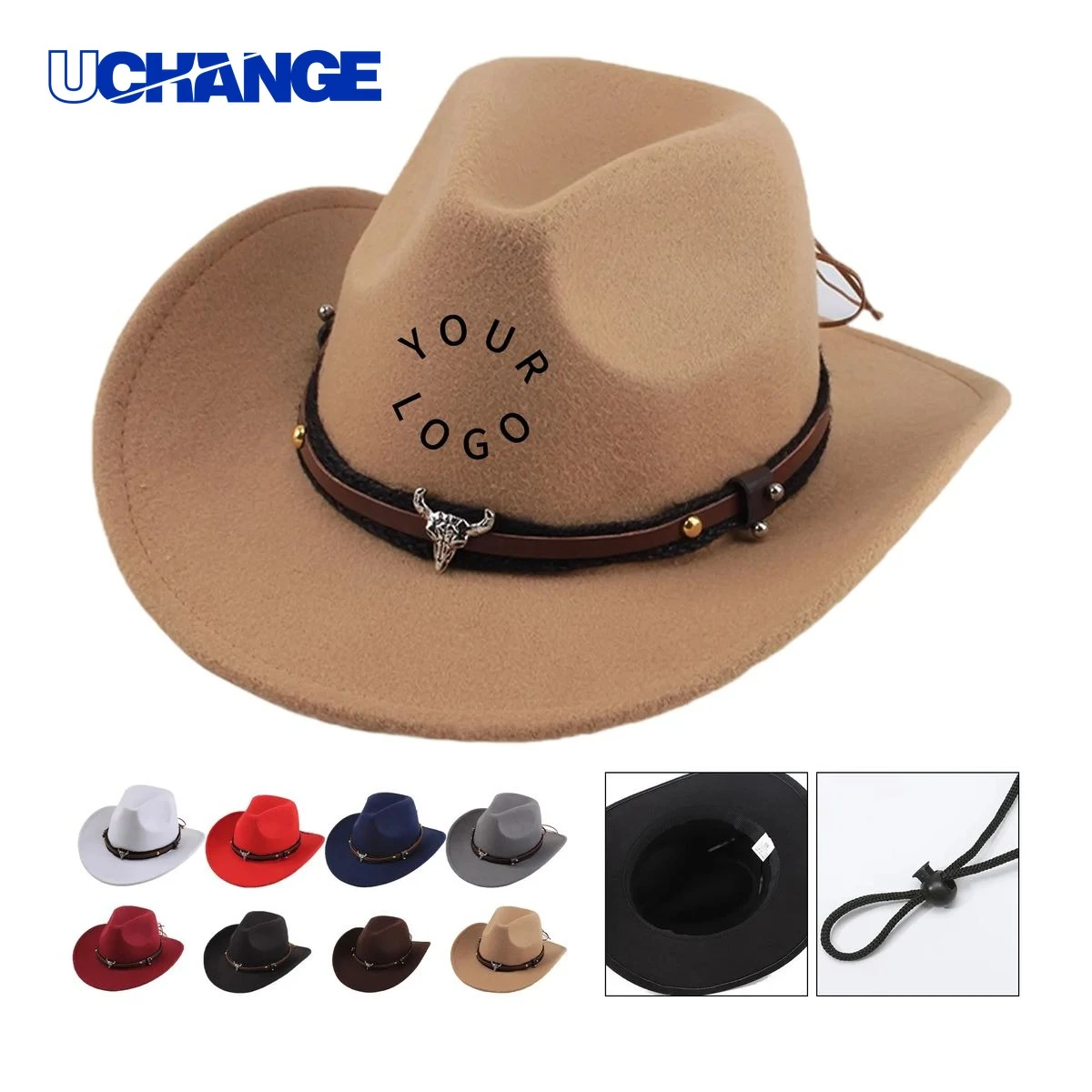 Retro Western Cowboy Felt Hat Headwear for Events 1