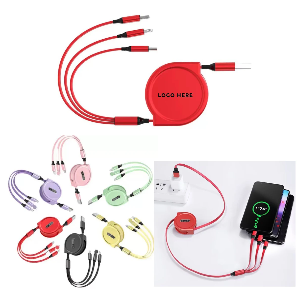 USB Charging Cable Retractable 3In1 Universal Char 1