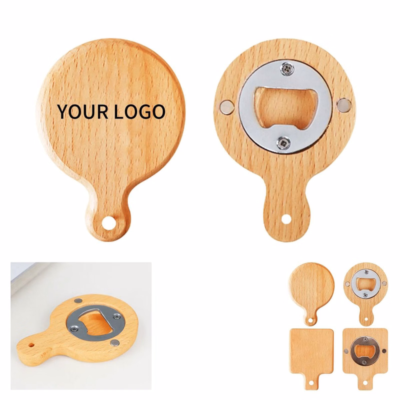 Rust Resistant Wooden Bottle Opener with Magnet