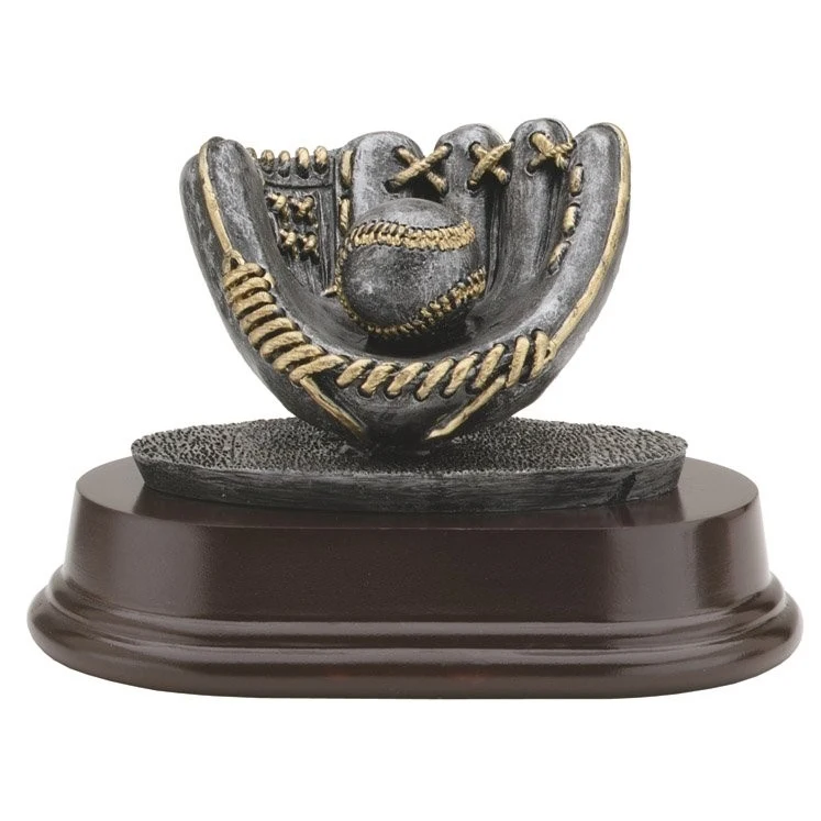 3-1/2" Tall Baseball & Glove Resin Figure 1