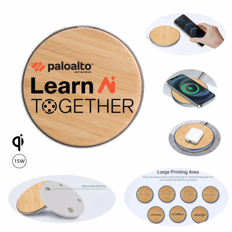 15W Qi Wireless Charger -Bamboo