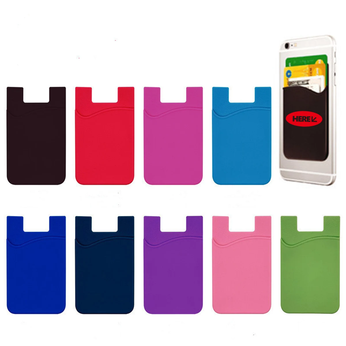 Silicone Card Holder Stick On Phone Case 1