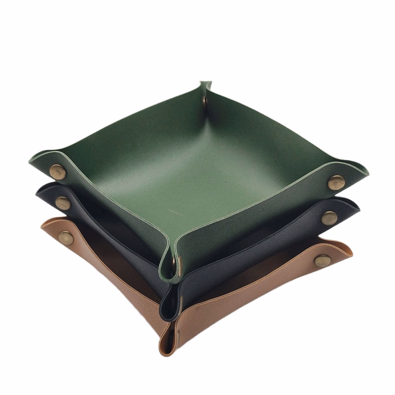 PU Leather Storage Basket Tray