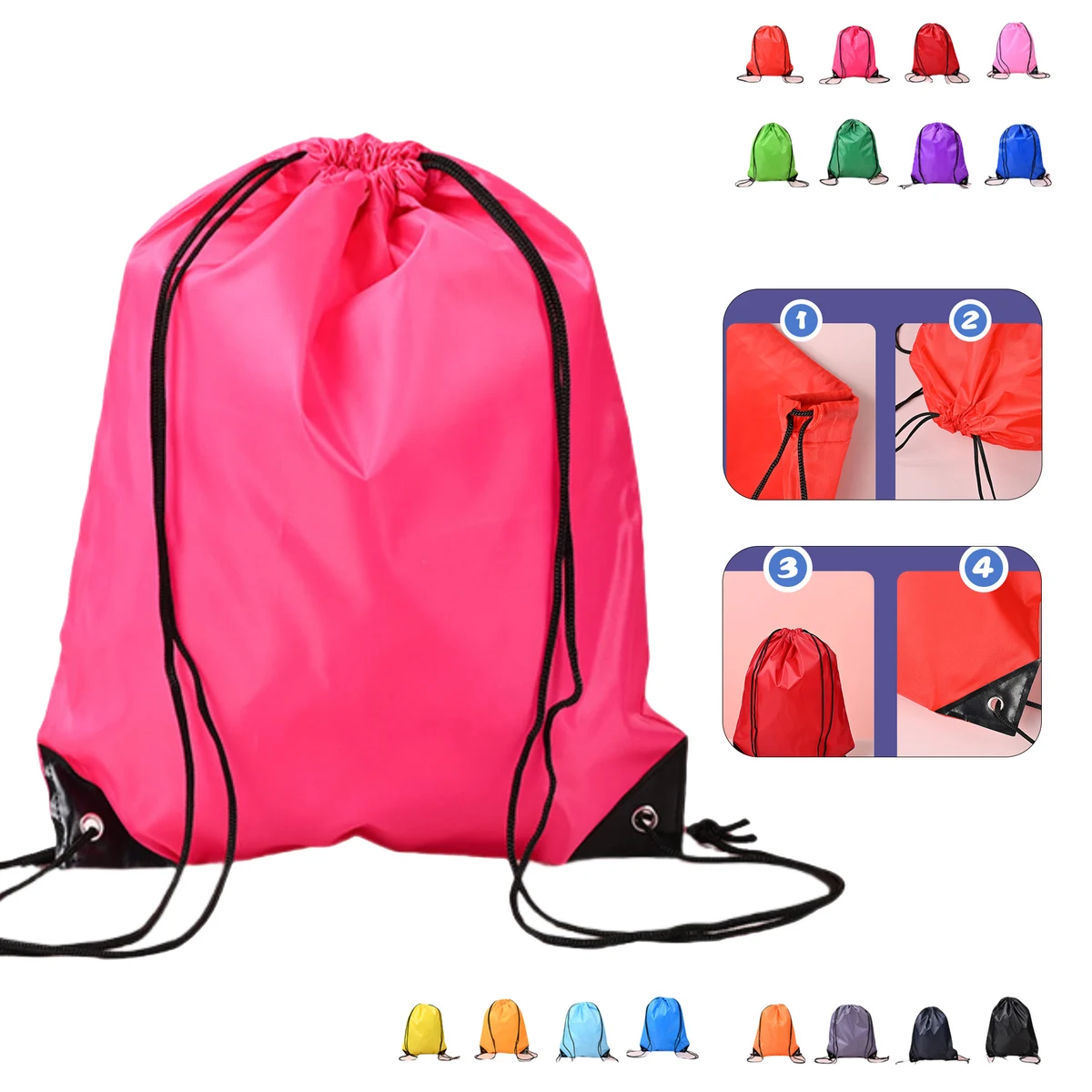 Polyester Drawstring Pocket Backpack 1