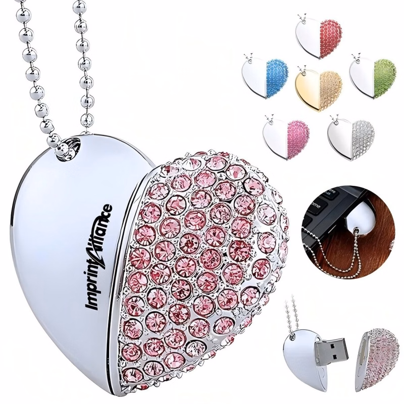 Heart Crystal USB Flash Drive 16GB Custom Gift