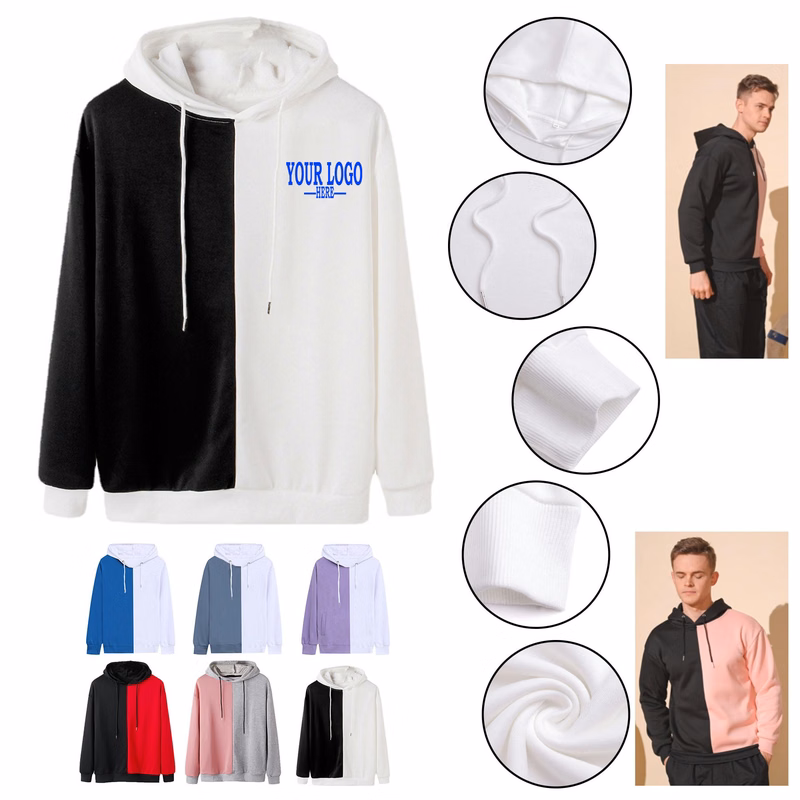 Color Block Long Sleeve Hoodies Sweatshirt