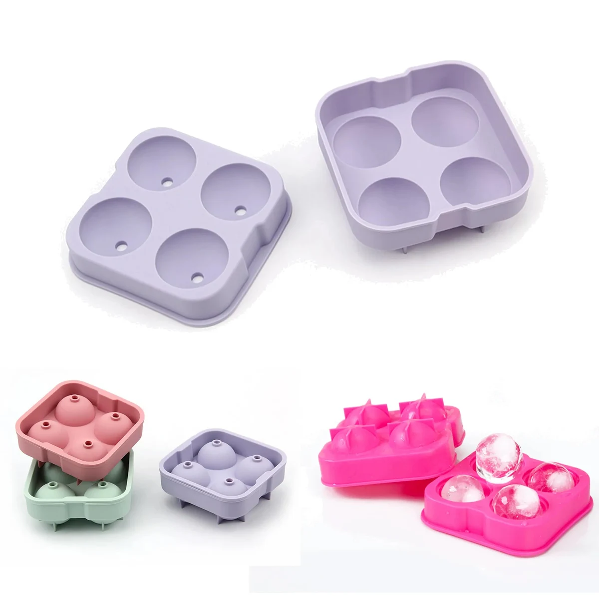 4 Silicone Ice Ball Molds 1