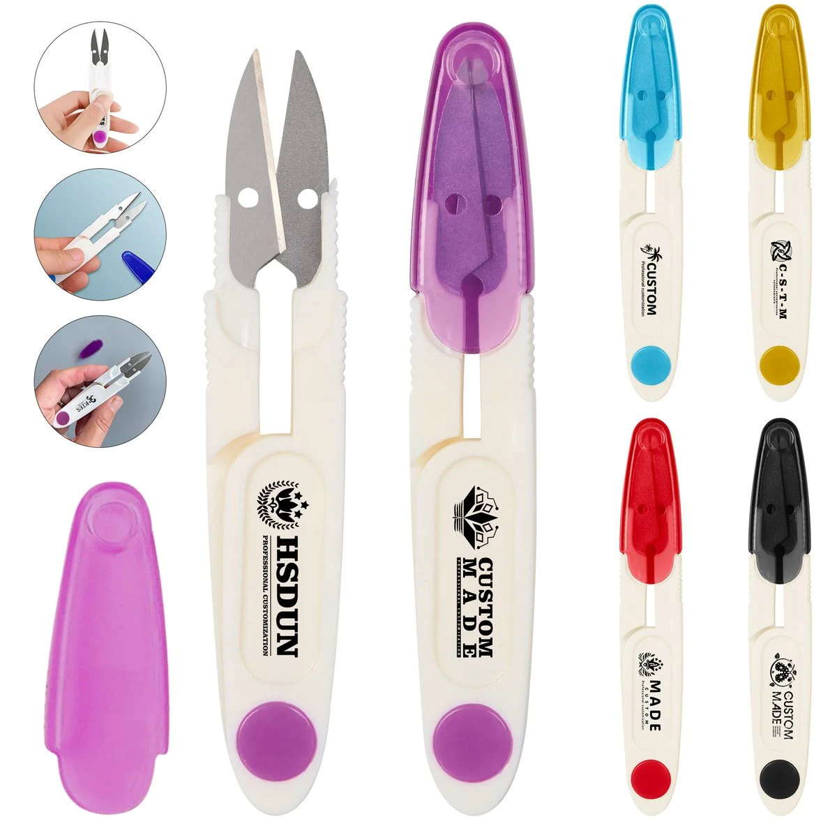Colored Transparent Scissors With Cover 1
