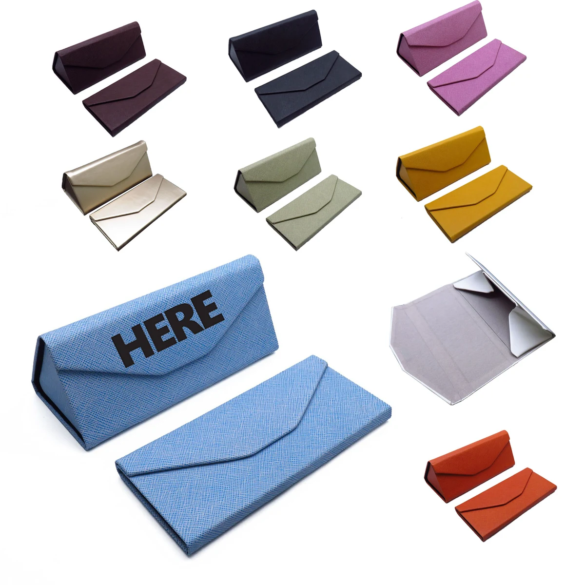 Candy-colored Triangular Folding Eyeglass Case 1