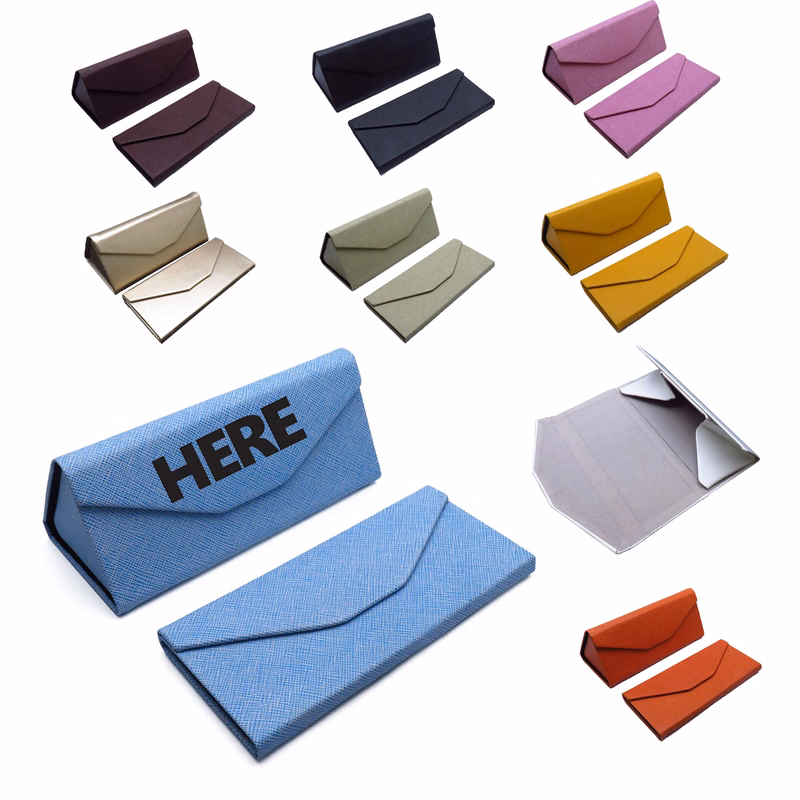 Candy-colored Triangular Folding Eyeglass Case