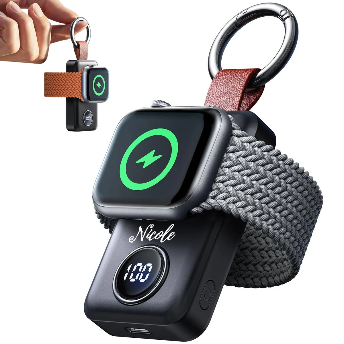 Portable Magnetic Smartwatch Charger Keychain 1