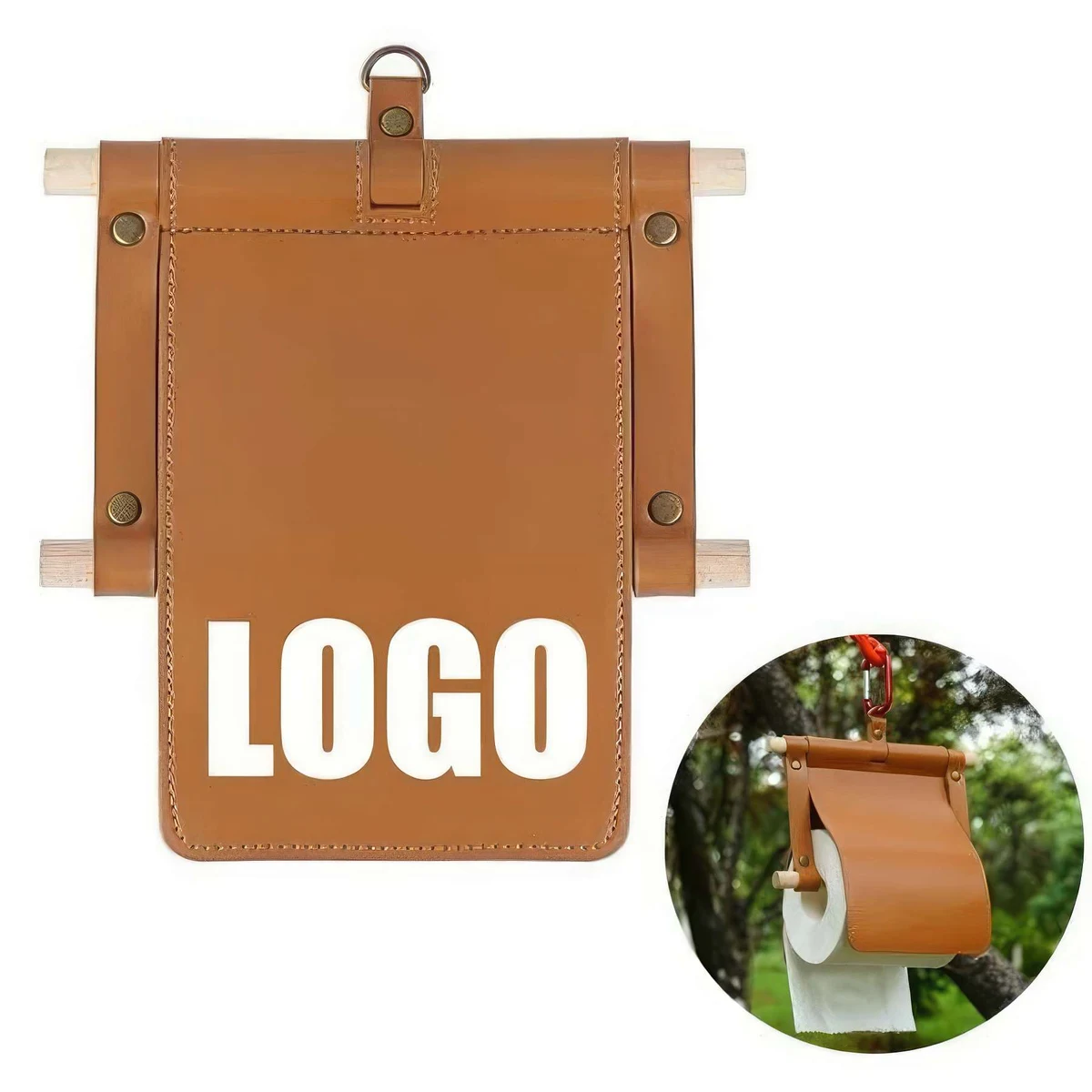 PU Leather Toilet Paper Case Camping Tissue Holder 1