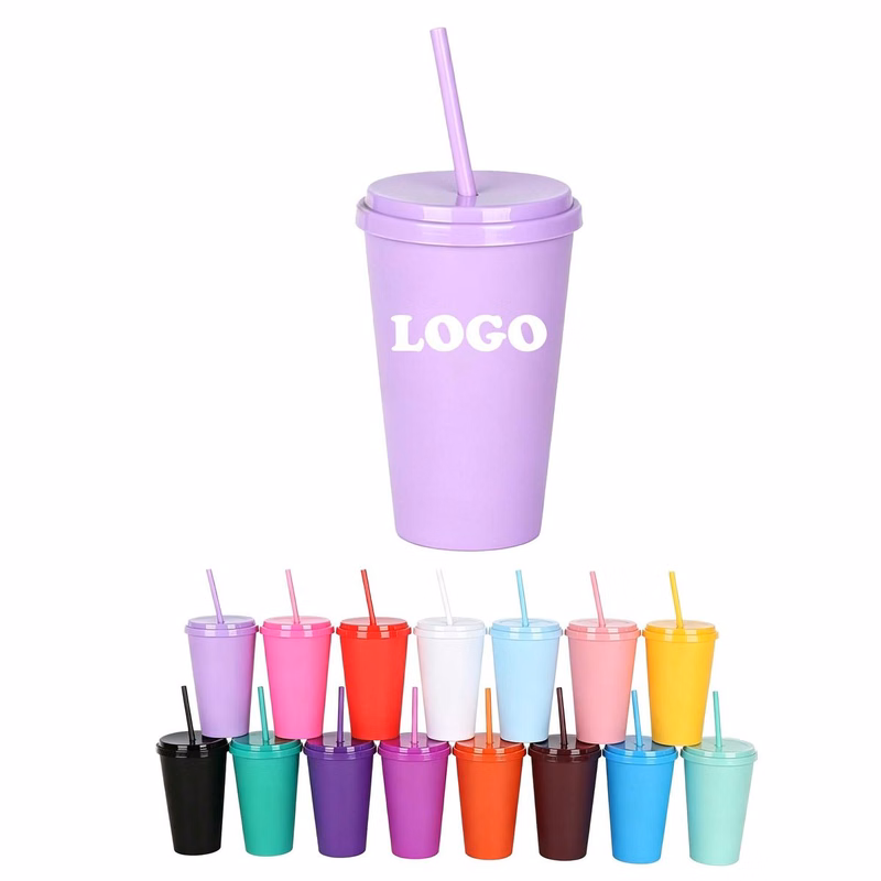 MOQ 10 Piece Candy Colored Straw Cup