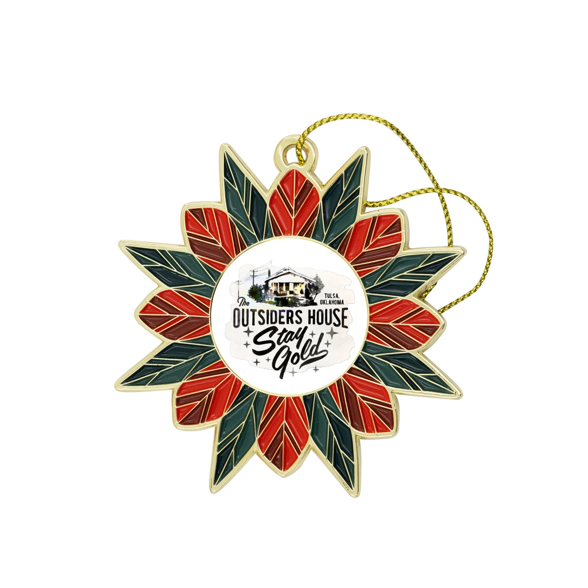 Modern Poinsettia Holiday Ornament 1